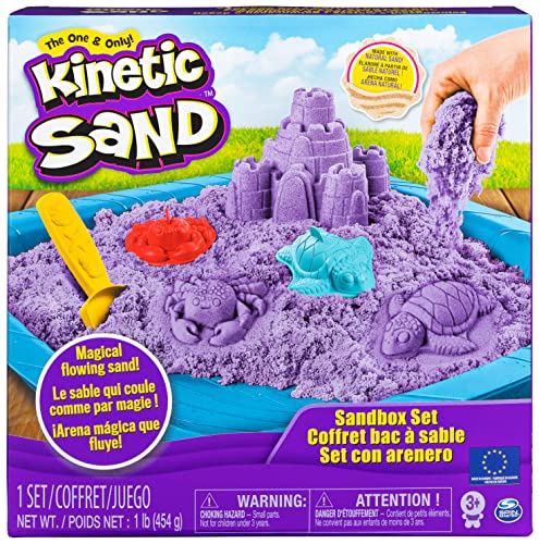 Kinetic Sand Molds Spin Master Set Sandbox Viola, Colori Assortiti, 20106638