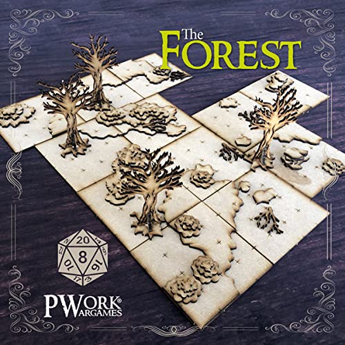 Pwork Wargames The Forest (La Foresta) - 3D Tactical Maps Rpg Fantasy Dungeon Tiles - Mappe Tattiche 3D Modulari In Mdf 3Mm
