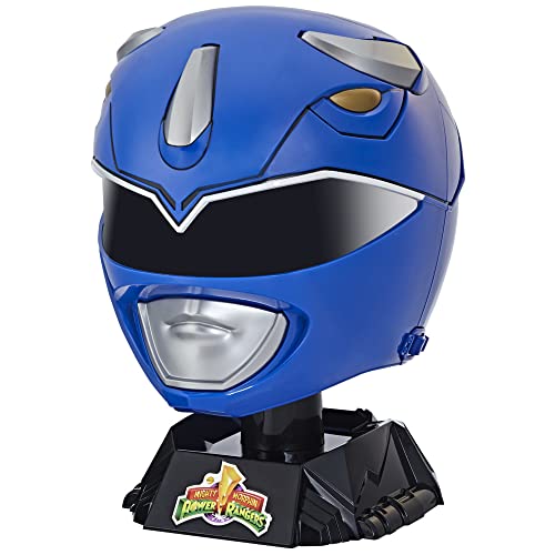Power Rangers, Lightning Collection, Mighty Morphin, Casco Ranger Blu A Grandezza Naturale, Eccezionale Collezionabile Per Esposizione, Roleplay E Cos