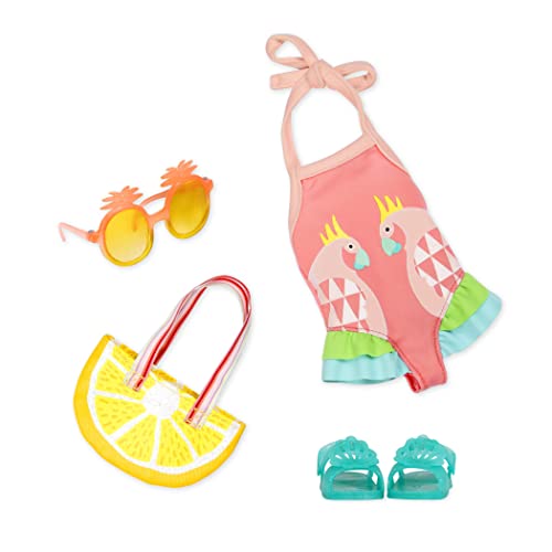 Vestiti Per Bambole Glitterati, Costume Da Bagno Per Bambole Da 36 Cm - Costume Da Bagno, Occhiali Da Sole, Borsa Da Spiaggia E Scarpe - Accessori Per