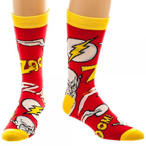 Dc Comics Cr3Gwidco Flash Logo E Carattere Calzini (Taglia Unica)