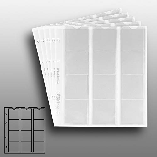 5 Numismatic Prophila Kobra Coin Sheets, 12 Pockets Up To 44 Mm Diameter