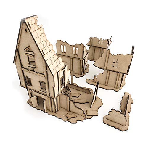 Pwork Wargames Medieval Lost Burg 01 - Set Di Elementi Scenici Di Ambientazione Medievale Cittadina Per Miniature In Scala 28Mm/35Mm - Tabletop Miniat