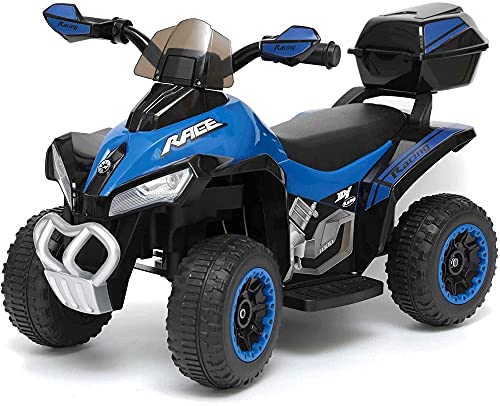Quad Moto Elettrico Per Bambini Mini Quad Deluxe 6V Luci Suoni (Blu)