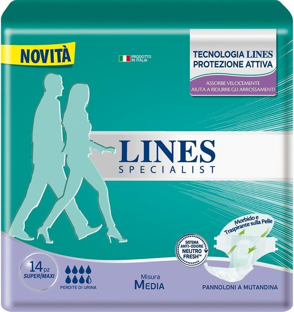 Lines Specialist Pannolone a Mutandina Media, 12 Pezzi