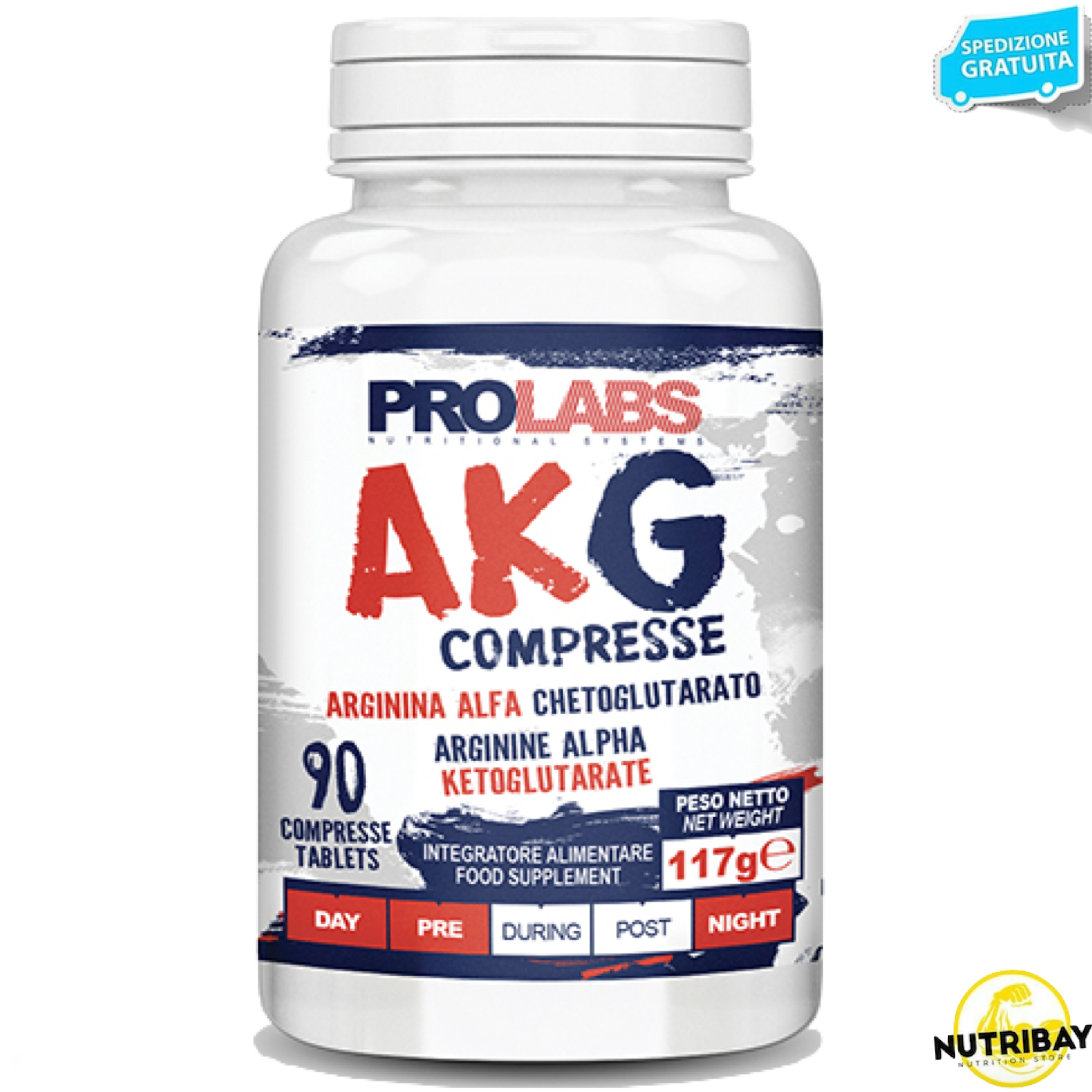 Prolabs AKG 90 Compresse Arginina Alfa Chetoglutarato Ossido Nitrico