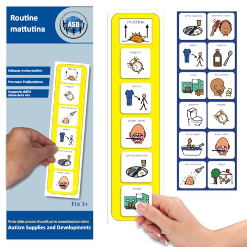 Routine Mattutina Agenda Visiva Bambini Autismo – 12 Flashcards - Italiano – Caa Giochi Montessori E Educativi – Ludattica - Regali Per Autistici