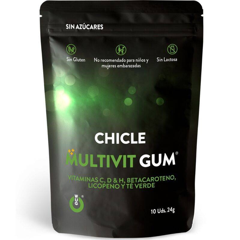 WUG GUM - MULTIVIT VITAMIN C, H, D, BETA-CAROTENE, LYCOPENE AND GREEN TEA 10 UNI