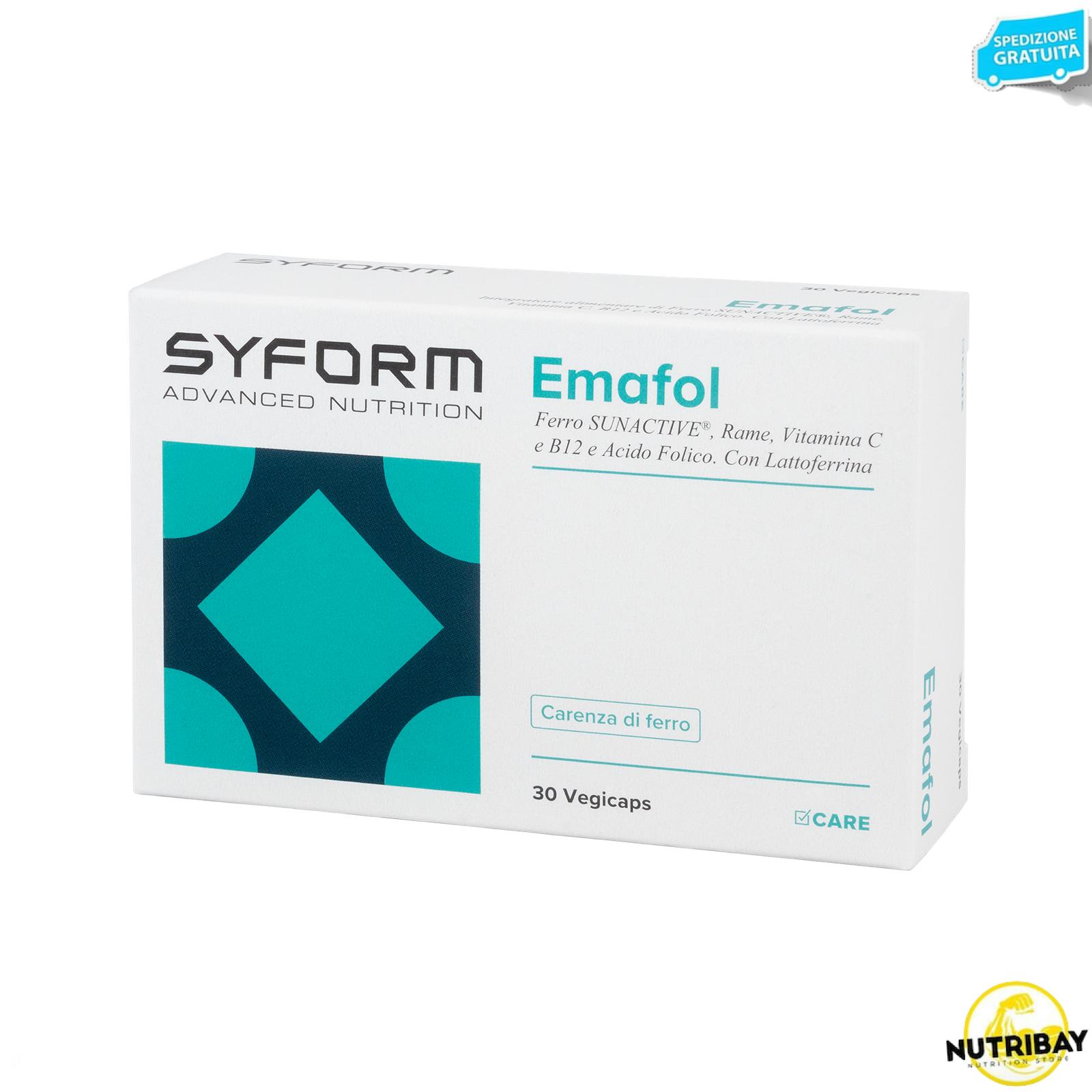 SYFORM Emafol 30 caps Ferro Vitamina C, B12 e Acido Folico con lattoferrina
