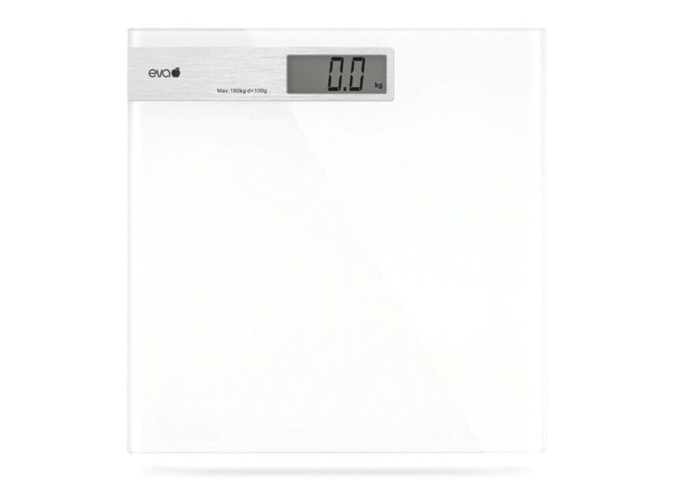 BILANCE PESA PERSONE 180KG ELETTRONICA EVA VETRO BIANCO DIGITALE ELETTRONICA LCD