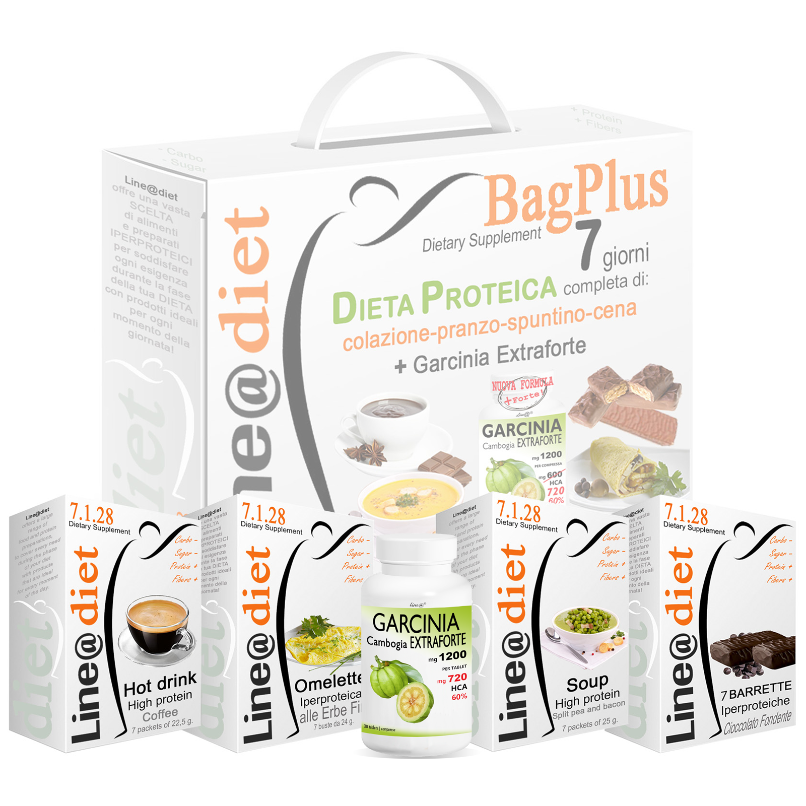 DIETA PROTEICA BAG PLUS 2  Line@+GARCINIA EXTRAFORTE 21buste+7barrette+Garcinia