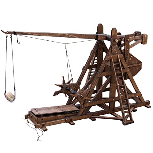 Yaqumw Il Mini Contrappeso Trabucco Europa Medievale Assedio Carro Catapulta Armi Puzzle 3D In Legno Fai Da Te Kit Modello Per Adulti Progetti Stem Gi