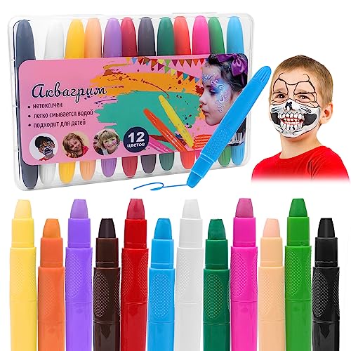 Truccabimbi,12 Body Painting Colori,Colori Face Painting,Face Painting Bambini Pittura Corpo,Kit Pittura Pancia Face Painting Trucchi, Trucchi Truccab