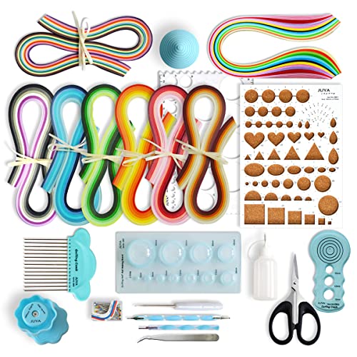 Juya Paper Quilling Kit Con 960 Strisce E 13 Strumenti(Blu, Larghezza Carta 5Mm)