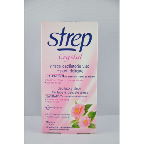 Strep Crystal Strisce Depilatorie Viso E Parti Delicate 20pz
