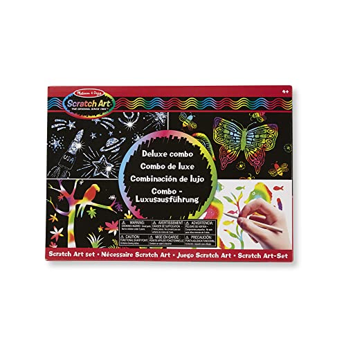Melissa & Doug- Scratch Art-Combo De Luxe Fogli Di Disegni, Multicolore, 15981
