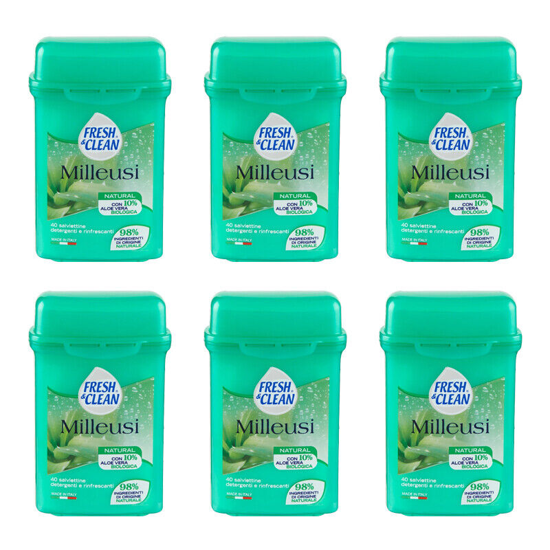 240 Salviett. FRESH & CLEAN Natural Milleusi Aloe vera Salviett. Umidificate