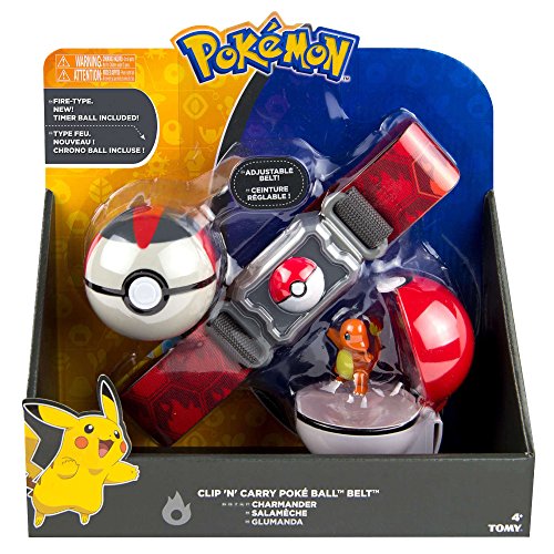 Pokemon T18889D2Charmander Clip N Carry Belt Con Figura Charmander E Fire Type Poke Ball