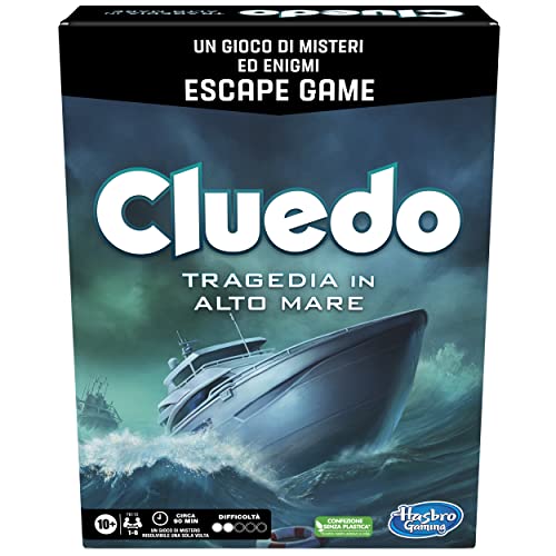 Cluedo Escape - Tragedia In Alto Mare, Gioco Di Misteri Ed Enigmi In Versione Escape Game, Da Tavolo, Per Le Famiglie, Dai 10 Anni In Su, 1-6 Giocator