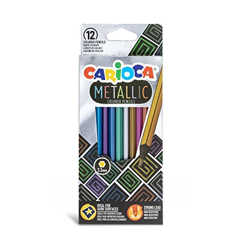 Carioca Metallic Pastelli 12Pz 43164, Colore Misura 4, 12 Unità (Confezione Da 1)