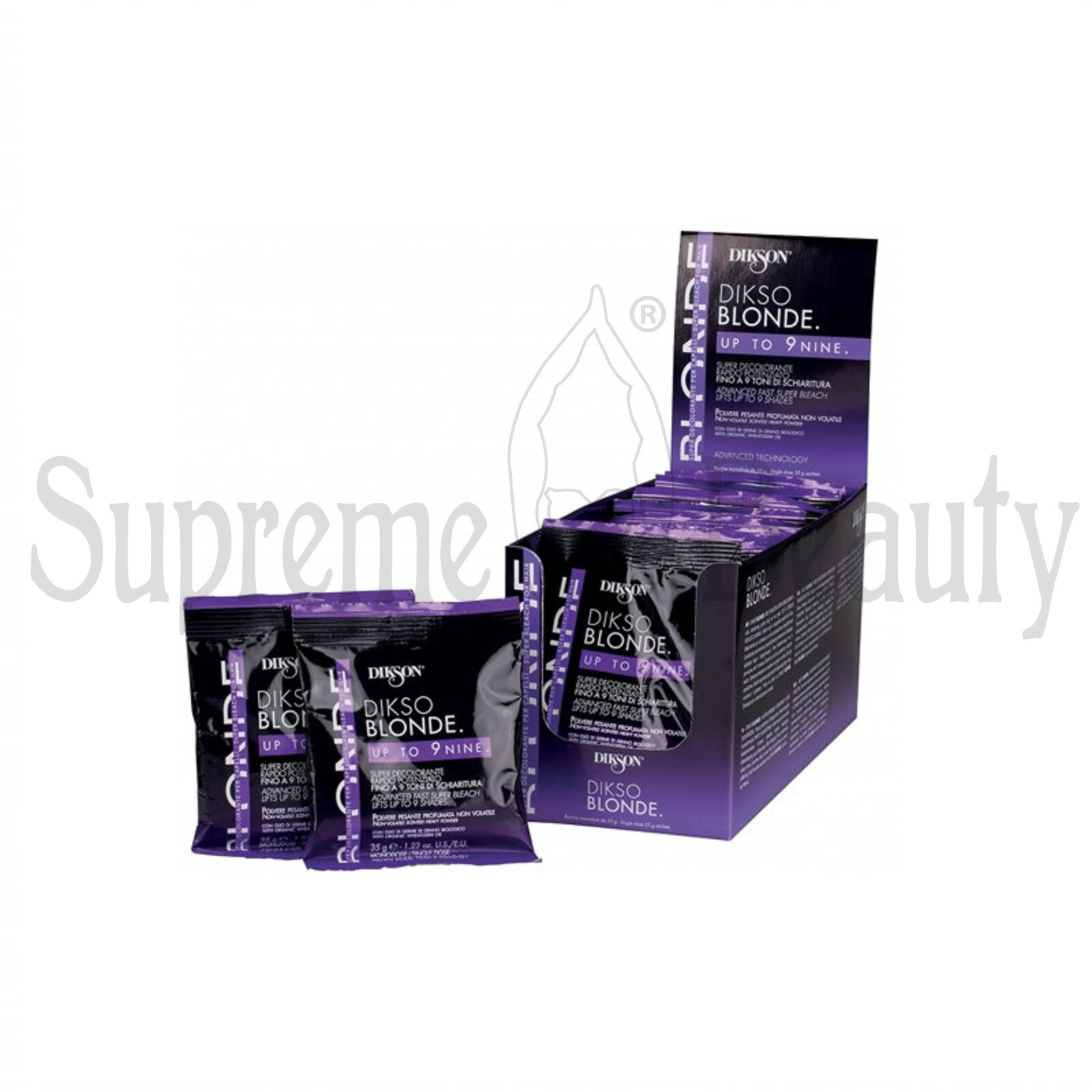 DIKSON BLONDE UP TO 9 NINE 1 BUSTINA POLVERE DECOLORANTE ANTIGIALLO 9 TONI 35 GR