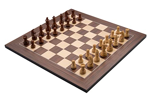 Engelhart - Scacchiera In Legno Di Acero, 50 Cm X 50 Cm, Figure Di Scacchi (50 Cm, Marrone)
