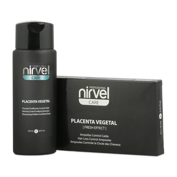 Nirvel Hair Loss Shock Treatment Set Plant Placenta 10 Fiale+Shampoo 250 ML