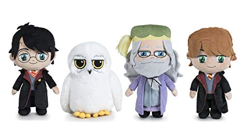 Harry Potter - Confezione Da 4 Peluches 7'87 "/ 20Cm Harry Potter Ministero Della Magia + Ron Weasley + Silente + Hedwig Qualità Super Soft