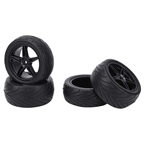 Tbest Pneumatico Per Auto Rc, Pneumatico Per Ruote Universale 4 Pezzi Rc Per Auto 1/10 Rc(Nero)