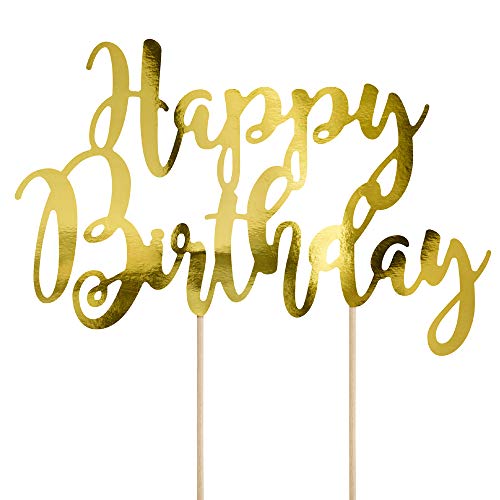 Dekohaus -Decorazione Per Torte (Happy Birthday), Colore Ooro, Topper