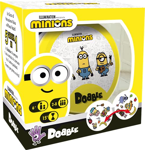 Asmodee - Dobble: Minions, Gioco Di Carte Per Tutta La Famiglia, 5 Mini-Giochi, 2-8 Giocatori, 6+ Anni, Edizione In Italiano