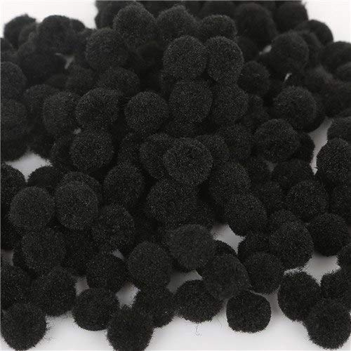 100 Pom Pom 8 Mm Ponpon Neri Scrapbooking Decorazioni Applicazioni Bomboniere