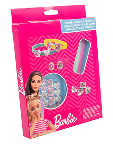 Joy Toy Barbie 3 Braccialetti Con 18 Charms Da Applicare, Multicolore, 22782