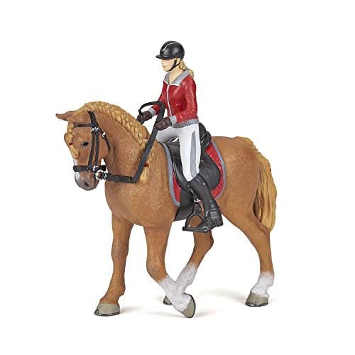 Papo -Dipinta A Mano- Figurina-Cavalli, Puledri E Pony-Cavallo In Passeggiata Con Cavallerizza-51564-Collezione -Adatto A Bambini E Bambine - A Partir