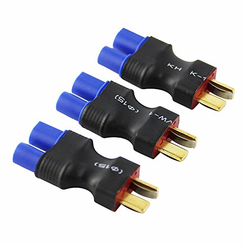Oliyin 3Pcs Maschio Deans To Female Ec3 Losi Adattatore Connettore Per Brushless Lipo (Confezione Da 3)