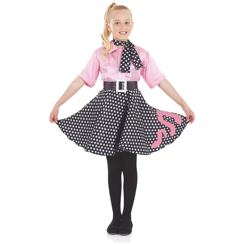 Fun Shack Vestito Anni 50 Bambina, Vestiti Anni 50 Bambina, Vestiti Carnevale Anni 50, Costume Carnevale Bambina L