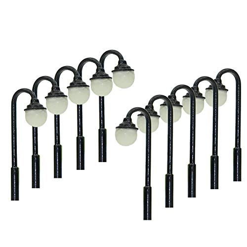 Evemodel Lym23 10Pcs Model Railway Train Lamp Post Street Lights Z Scale Leds New Building Layout