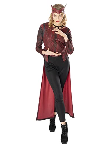 Rubie'S Costume Ufficiale Marvel Dr Strange In The Multiverse Of Madness Scarlett Witch Deluxe Da Donna, Taglia S