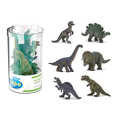 Papo Isiplay 33018-Mini Set 1, Pvc, Colore Mini Tubo Dinosauri, 33018