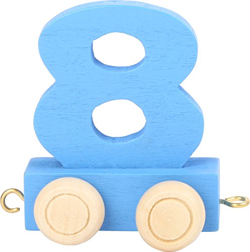 Small Foot Design- Trenino Con Il Numero 8" In Legno Naturale, 10570