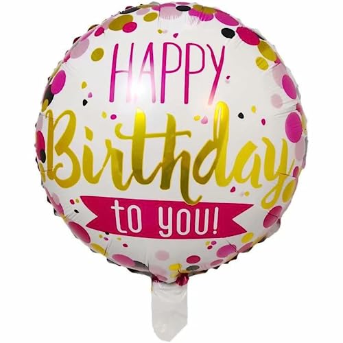 Diwuli Palloncino Di Compleanno Con Scritta Happy Birthday To You, In Lamina Di Alluminio Rosa, Oro/Bianco, Per Compleanno, Feste Di Compleanno Dei Ba