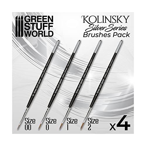 Green Stuff World Silver Series Kolinsky Brush Set