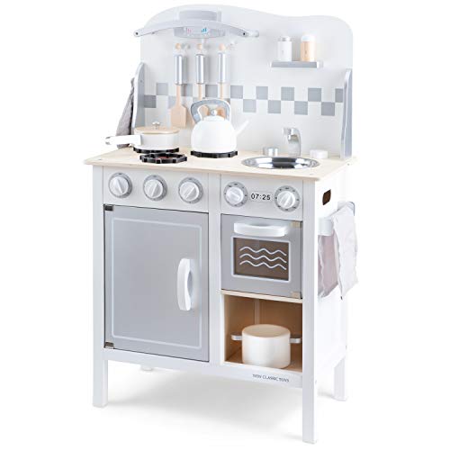 New Classic Toys Kitchenette-Bon Appetit-Deluxe-White/Silver, Colore, 11061