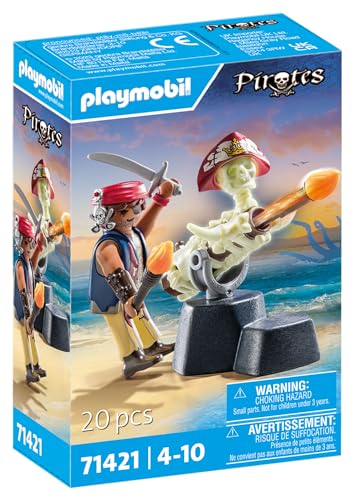 Playmobil Pirates 71421 Pirata Con Cannone, Giocattolo Per Bambini Dai 4 Anni