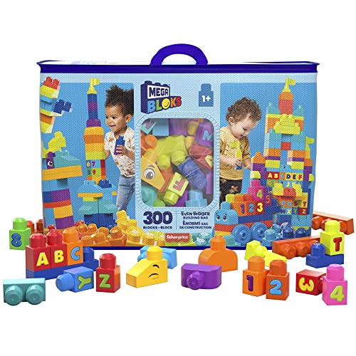 Mega Bloks - Sacca Eco Blocchi Grande, Set Di Costruzioni Con 300 Blocchi Grandi E Colorati, 1 Sacca Per Contenerli, Giocattolo E Regalo Per Bambini D