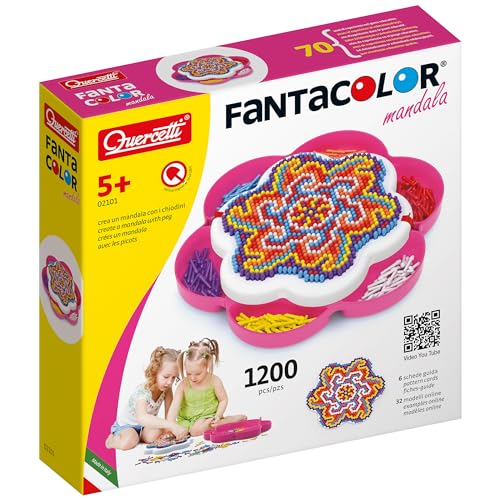 Quercetti 2101 Fantacolor Mosaic Kits-Steam Toy, Kid'S Mandalas, Pink