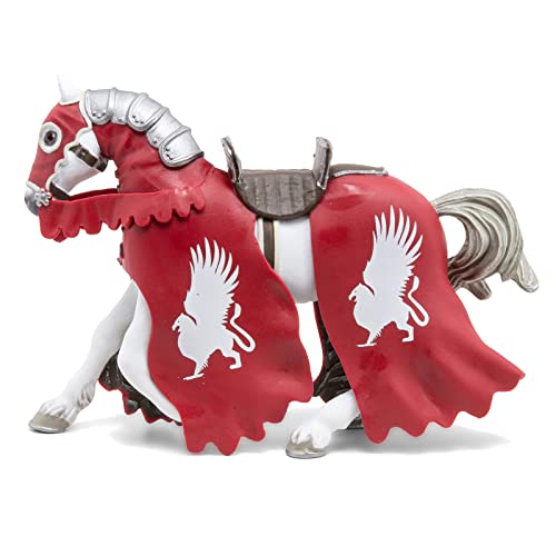 Papo- Cavalletto Da Afferrare Griffin Knight’S Horse Statuetta, Colore Rosso-Bianco, 39955