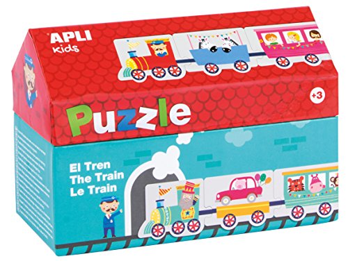 Apli Kids- Treno Puzzle Casetta, 20 Pezzi, Multicolore, 16485
