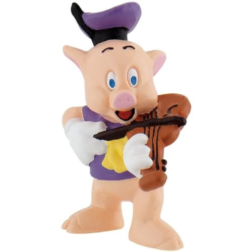 Bullyland Other 12491-Figura, Walt Disney 3 Little Pigs, Violinista, Circa 6 Cm Di Altezza, Figura Dipinta A Mano, Senza Pvc, Per Bambini Per Il Gioco