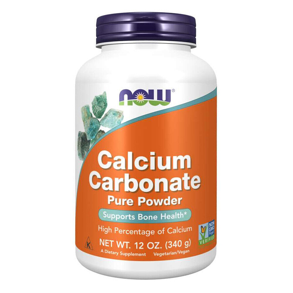 NOW FOODS Calcium Carbonate Powder, 340g - carbonato di calcio in polvere